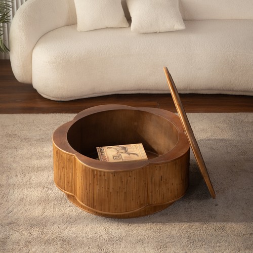 Flower shaped round rattan - round,