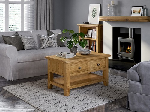 Oak small coffee table - oak, –