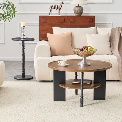 Round coffee table side - coffee,