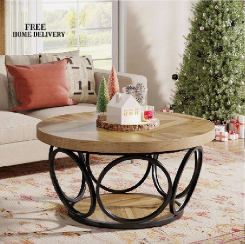Round coffee table - round,