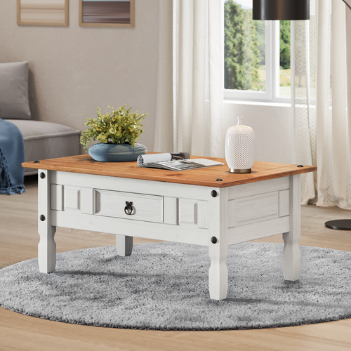 Corona coffee table white wax - coffee,